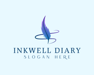 Diary - Quill Pen Feather logo design