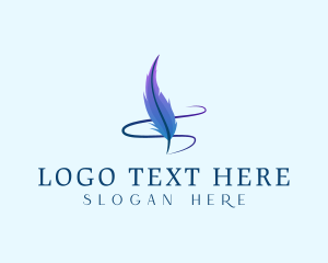 Writer - Quill Pen Feather logo design