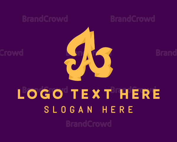 Golden Elegant Letter A Logo