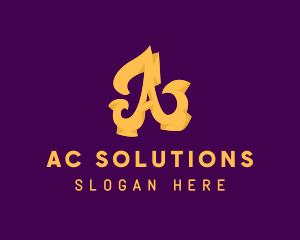 Golden Elegant Letter A logo design