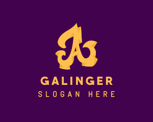 Hotel - Golden Elegant Letter A logo design