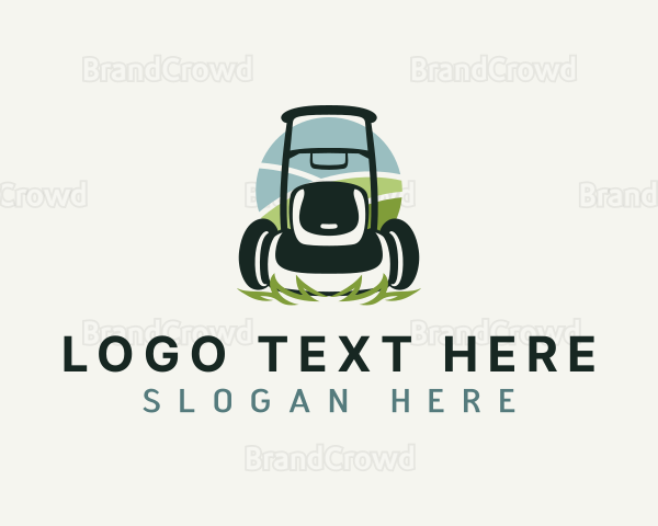 Landscaping Lawn Mower Logo