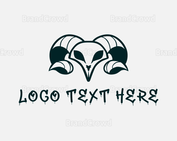 Punk Ram Skull Logo