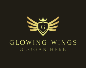 Crown Wings Shield logo design