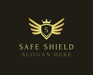 Crown Wings Shield logo design