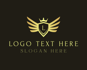 Badge - Crown Wings Shield logo design
