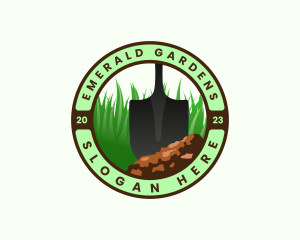 Shovel Gardening Landscaping logo design