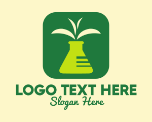 Chemical - Test Tube Leaf Application logo design