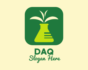 Laboratory - Test Tube Leaf Application logo design