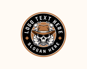 Hat - Skull Smoke Cowboy logo design