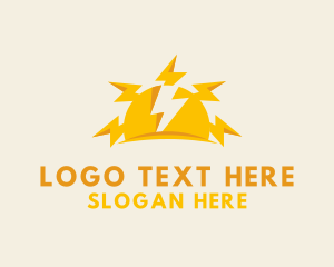 Solar - Sun Lightning Bolt logo design