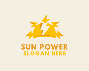 Sun Lightning Bolt logo design