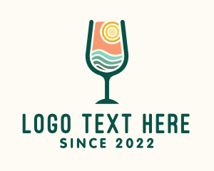 Liquor Bar - Sunset Beach Bar logo design