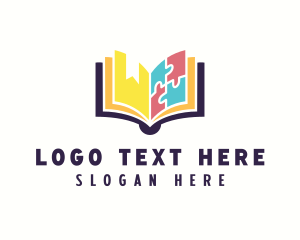 Educational Puzzle Book logo design