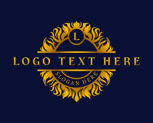 Golden - Elegant Floral Crest logo design