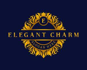 Elegant Floral Crest logo design