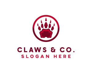 Wild Animal Paw logo design