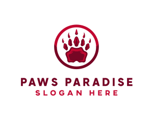 Wild Animal Paw logo design