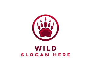 Wild Animal Paw logo design