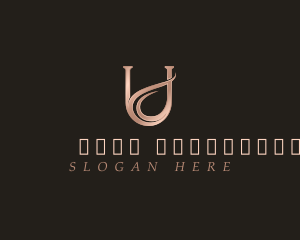 Luxury Wave Swoosh Letter U logo design