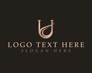 Concierge - Luxury Wave Swoosh Letter U logo design