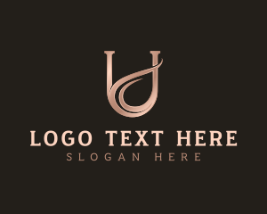 Boutique - Luxury Wave Letter U logo design