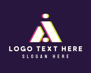 Glitch - Digital Startup Letter A logo design