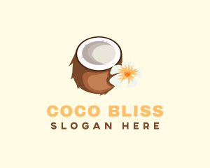 Coconut - Tropical Coconut Fruit logo design