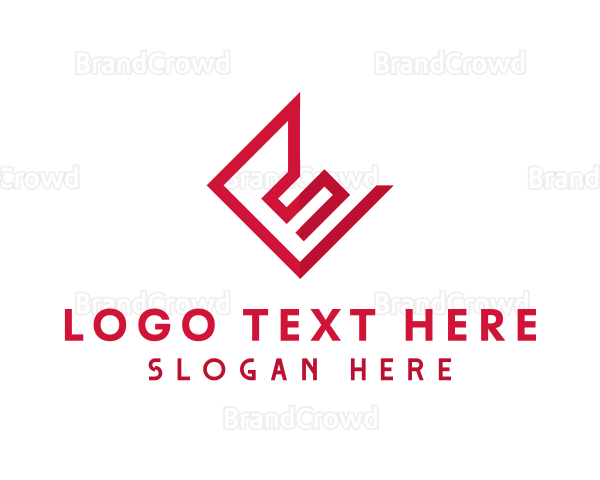 Geometric Red Letter E Logo