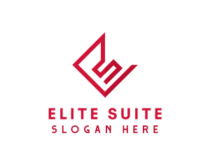 Geometric Red Letter E logo design