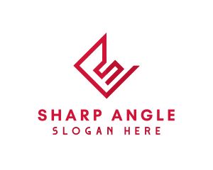 Angle - Geometric Red Letter E logo design