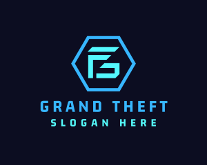 Letter Fg - Futuristic Hexagon Tech logo design
