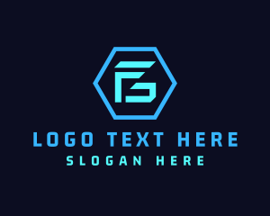 Futuristic Hexagon Tech Logo
