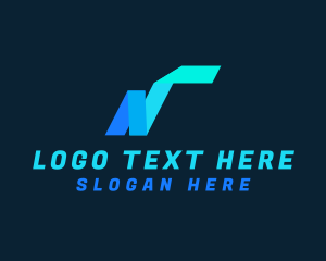 Stock Market - Ribbon Shipping Letter N logo design