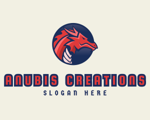 Dragon Mythical Creature Gaming logo design