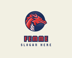 Dragon Mythical Creature Gaming logo design