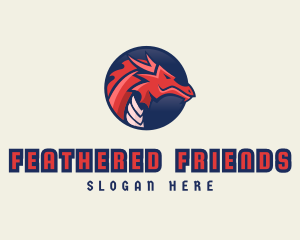 Dragon Mythical Creature Gaming logo design