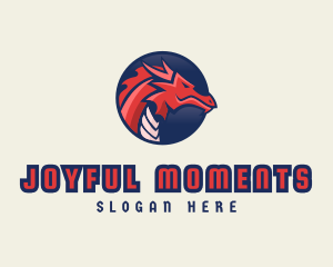 Dragon Mythical Creature Gaming logo design