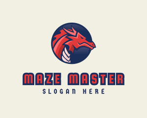 Dragon Mythical Creature Gaming logo design