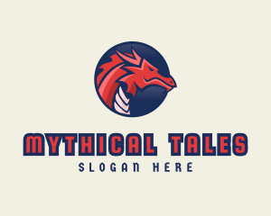 Dragon Mythical Creature Gaming logo design