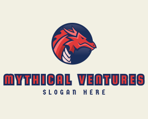 Myth - Dragon Mythical Creature Gaming logo design