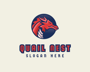 Dragon Mythical Creature Gaming logo design