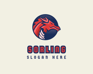 Dragon Mythical Creature Gaming logo design