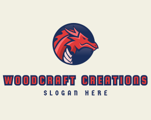 Dragon Mythical Creature Gaming logo design