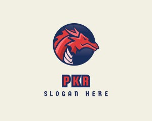 Dragon Mythical Creature Gaming logo design