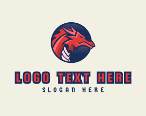 Gaming - Red Dragon Mythical Creature Gaming logo design