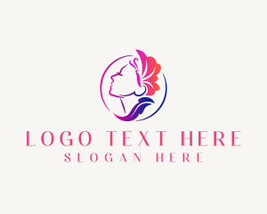 Natural - Butterfly Beautiful Female logo design