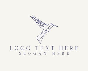 Hummingbird - Origami Aviary Hummingbird logo design