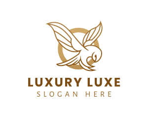 Luxury Gold Owl logo design