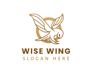 Luxury Gold Owl logo design